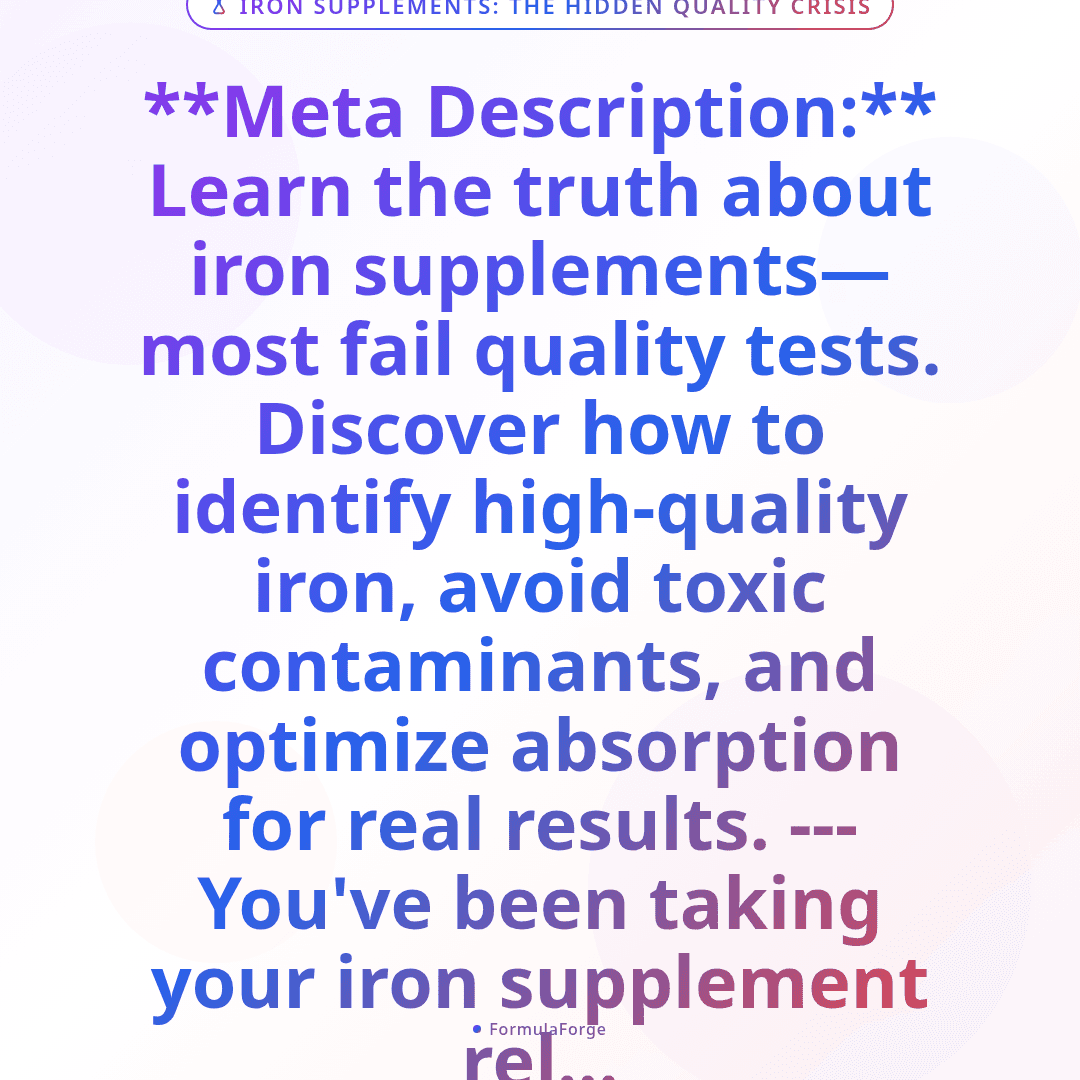Iron Supplements: The Hidden Quality Crisis