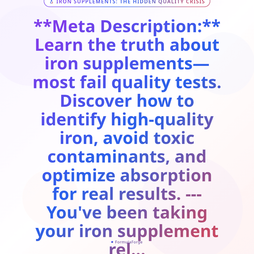 Iron Supplements: The Hidden Quality Crisis