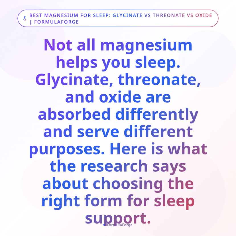 The Best Form of Magnesium for Sleep: Glycinate vs. Threonate vs. Oxide